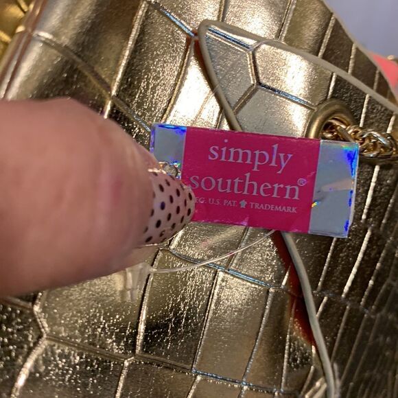 Simply Southern gold leather BunchyBag NWT - Picture 8 of 9